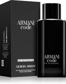 Armani Code 2023 мъжка тоалетна вода, флакон за многократно пълнене